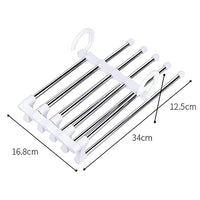 5 in 1 Hanger, Clothes Hanging Stainless Steel, Folding, Closet Organizer Pack of 2