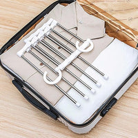 5 in 1 Hanger, Clothes Hanging Stainless Steel, Folding, Closet Organizer Pack of 2